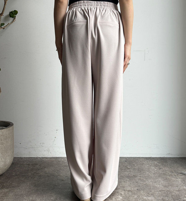  「ボンディングジョーゼットタックワイドパンツ」|チノ|