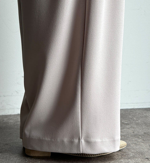  「ボンディングジョーゼットタックワイドパンツ」|チノ|