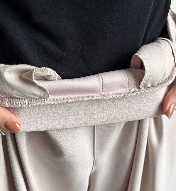  「ボンディングジョーゼットタックワイドパンツ」|チノ|