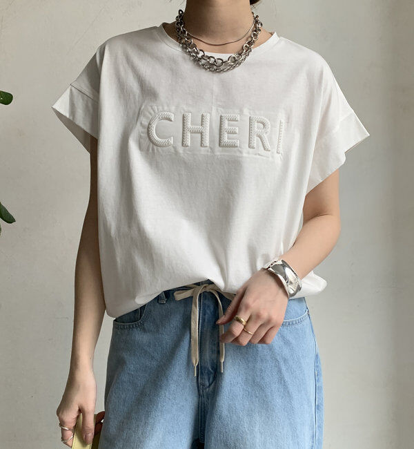  「【WEB限定】CHERIエンボスロゴTEE」|Tシャツ・カットソー|オフホワイト