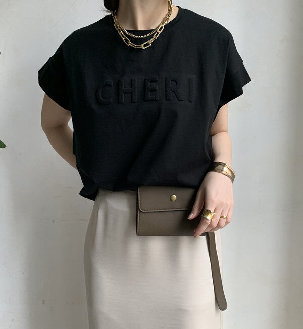  「【WEB限定】CHERIエンボスロゴTEE」|Tシャツ・カットソー|ブラック