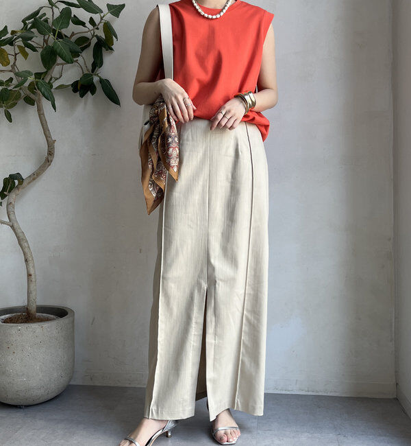  「【一部WEB限定カラー】リヨセルデニムボックスピンタックスカート」|スカート|