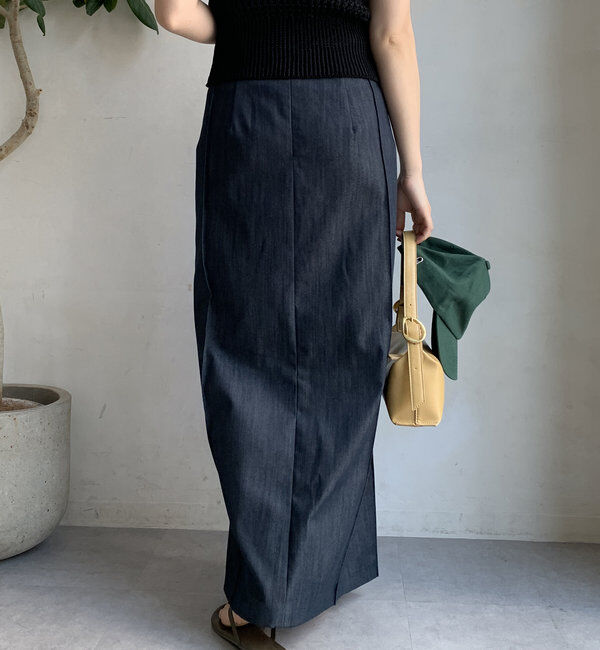  「【一部WEB限定カラー】リヨセルデニムボックスピンタックスカート」|スカート|