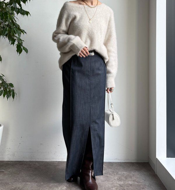  「【一部WEB限定カラー】リヨセルデニムボックスピンタックスカート」|スカート|