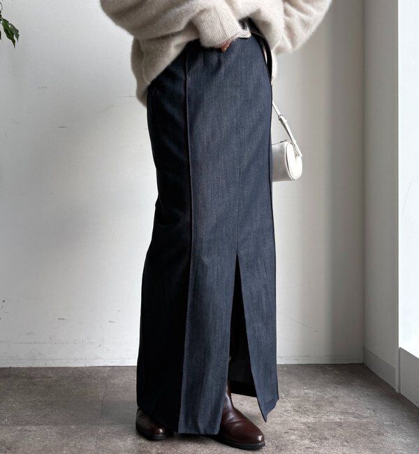  「【一部WEB限定カラー】リヨセルデニムボックスピンタックスカート」|スカート|