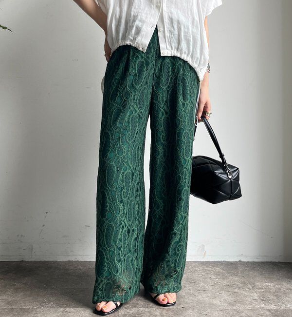  「レースパンツ」|チノ|グリーン