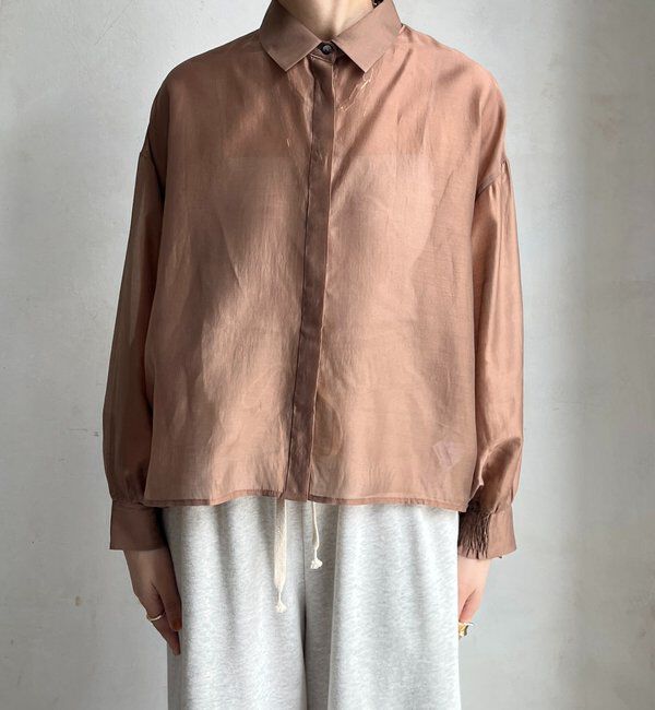  「【WEB限定】バックフリル異素材切替シャツ」|シャツ・ブラウス|