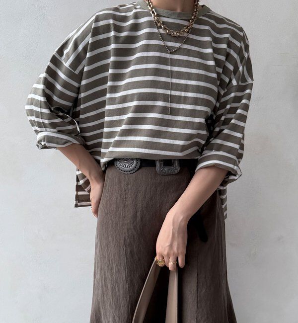  「【WEB限定】ボーダーワイドプルオーバー」|Tシャツ・カットソー|