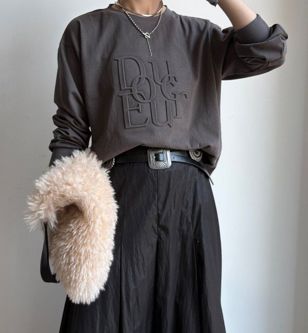  「【WEB限定】DouceurエンボスバックジップロンTEE」|Tシャツ・カットソー|