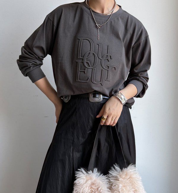 「【WEB限定】DouceurエンボスバックジップロンTEE」|Tシャツ・カットソー|