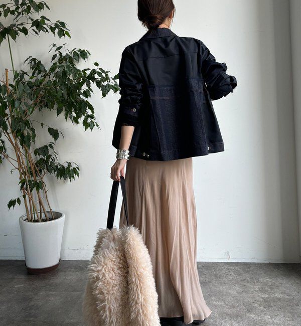  「【WEB限定】デニム異素材切替ブルゾン」|ブルゾン・スタジャン|