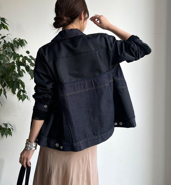  「【WEB限定】デニム異素材切替ブルゾン」|ブルゾン・スタジャン|