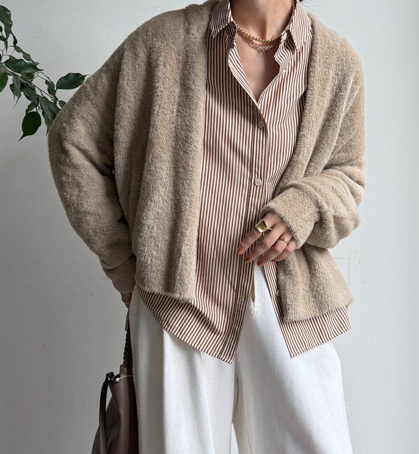  「フェザーヤーンカーディガン」|カーディガン|モカ