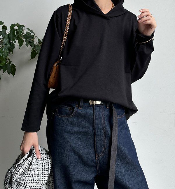  「裾切替フーディー」|Tシャツ・カットソー|ブラック
