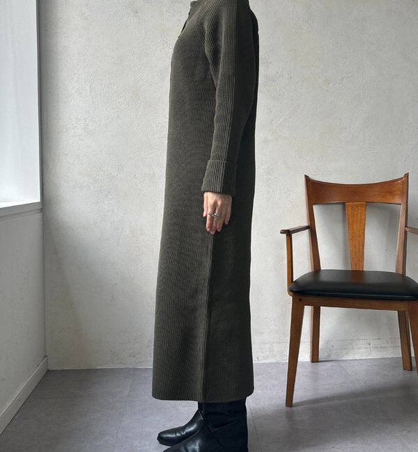  「【WEB限定】ジップニットワンピース」|ワンピース|