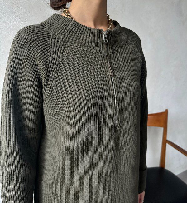  「【WEB限定】ジップニットワンピース」|ワンピース|