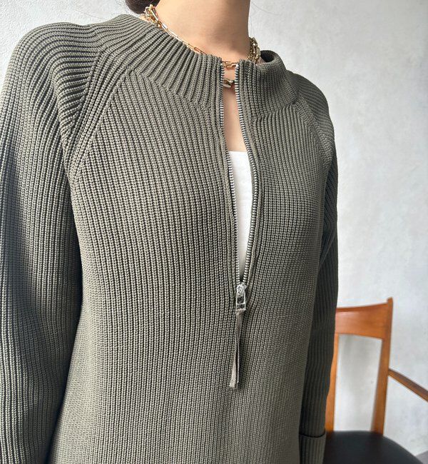  「【WEB限定】ジップニットワンピース」|ワンピース|