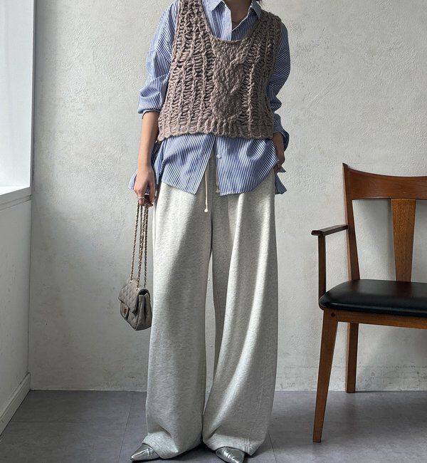  「【WEB限定】ケーブル編みローゲージニットベスト」|ニット・セーター|