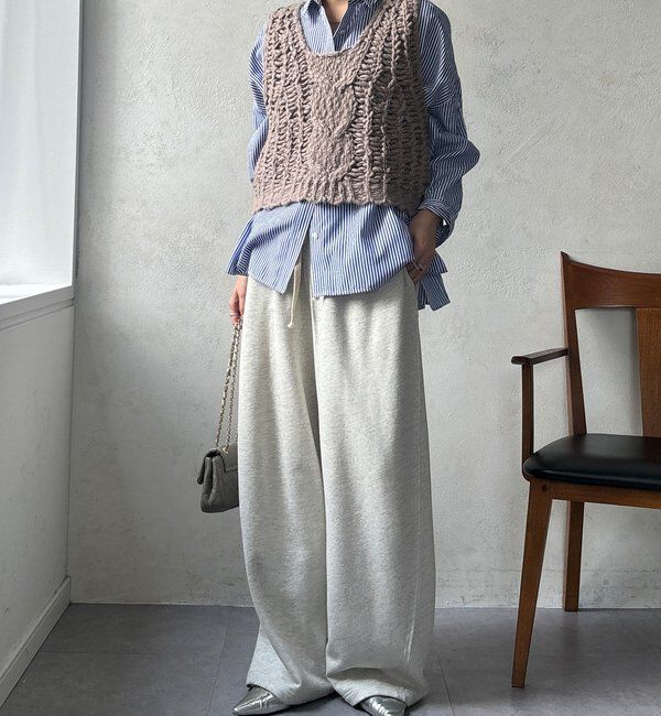  「【WEB限定】ケーブル編みローゲージニットベスト」|ニット・セーター|