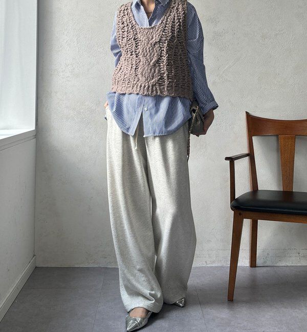  「【WEB限定】ケーブル編みローゲージニットベスト」|ニット・セーター|