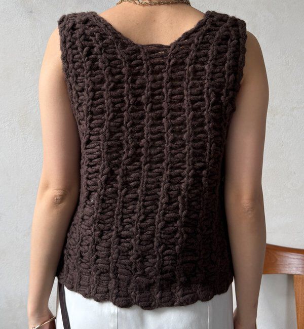  「【WEB限定】ケーブル編みローゲージニットベスト」|ニット・セーター|