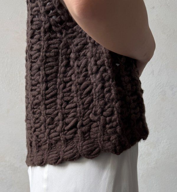  「【WEB限定】ケーブル編みローゲージニットベスト」|ニット・セーター|