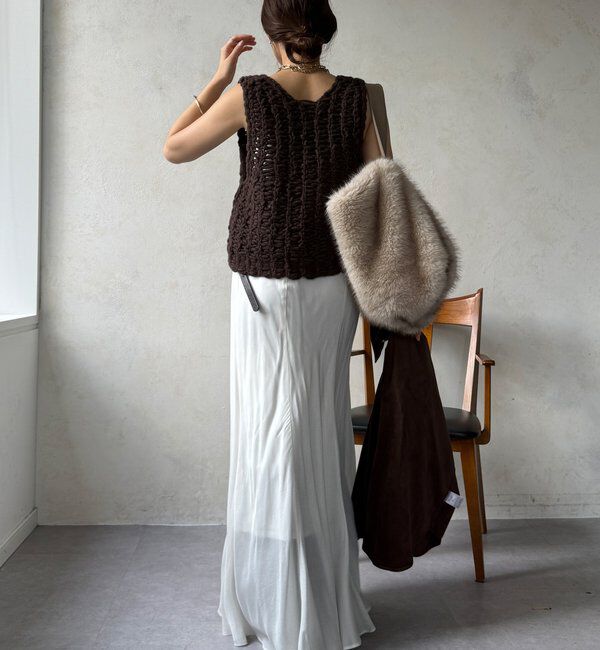  「【WEB限定】ケーブル編みローゲージニットベスト」|ニット・セーター|