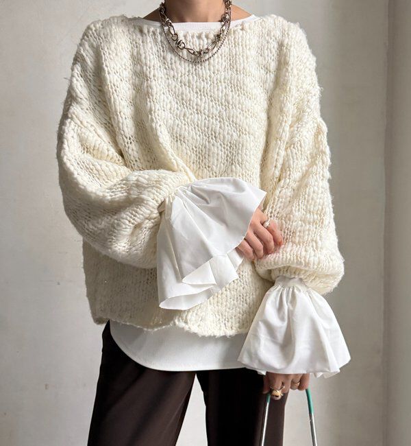  「バルーンカフリブトップス」|Tシャツ・カットソー|