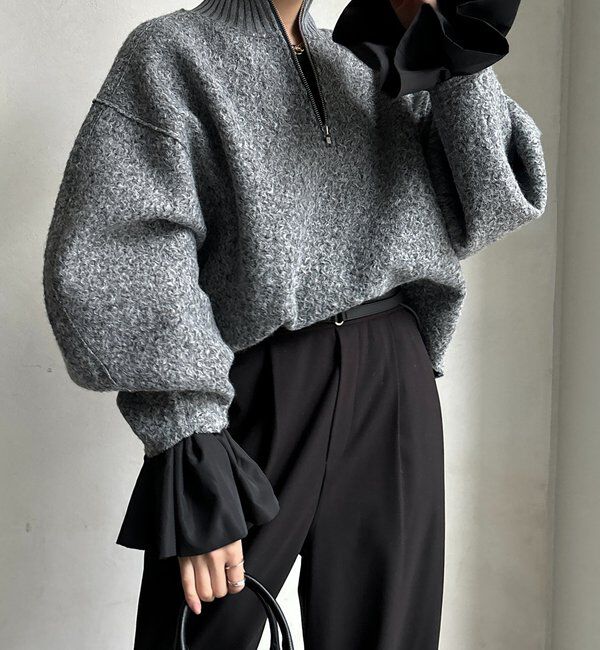  「バルーンカフリブトップス」|Tシャツ・カットソー|ブラック