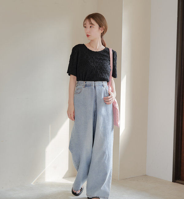  「【WEB限定】クラッシュジャガード半袖プルオーバー」|Tシャツ・カットソー|