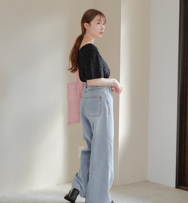  「【WEB限定】クラッシュジャガード半袖プルオーバー」|Tシャツ・カットソー|