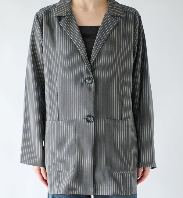  「《トラッドスタイルに》ストライプテーラードジャケット」|その他|