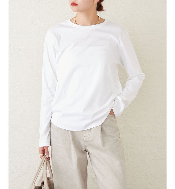  「ラウンドヘムロンTee」|Tシャツ・カットソー|ホワイト