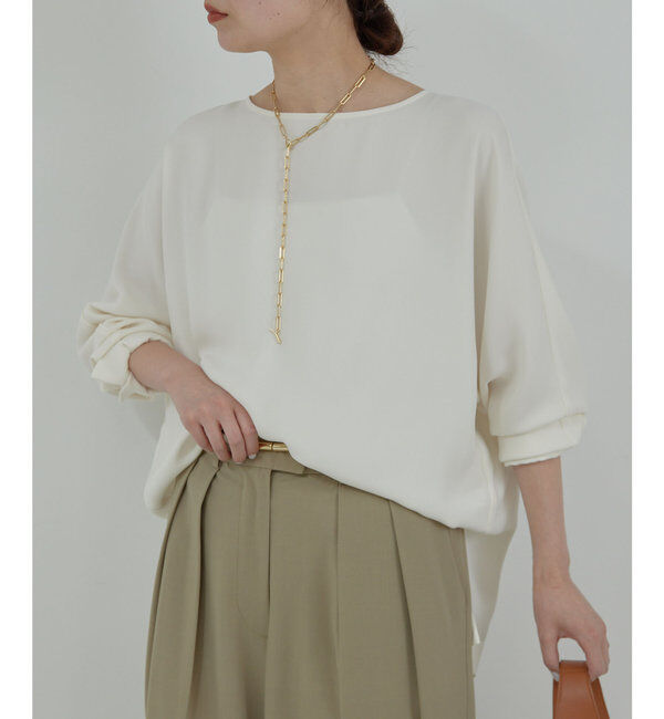  「バックサテンヘムブラウス」|シャツ・ブラウス|