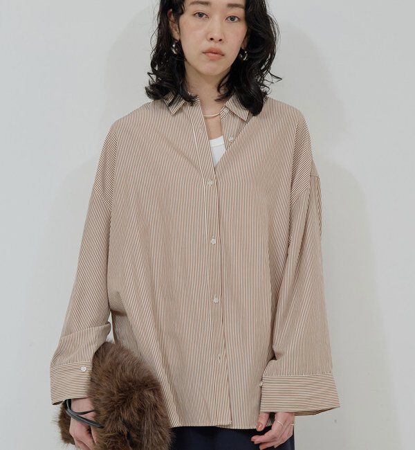  「【ルミネ限定カラーあり！】ツイルオーバーシャツ」|シャツ・ブラウス|ブラウン