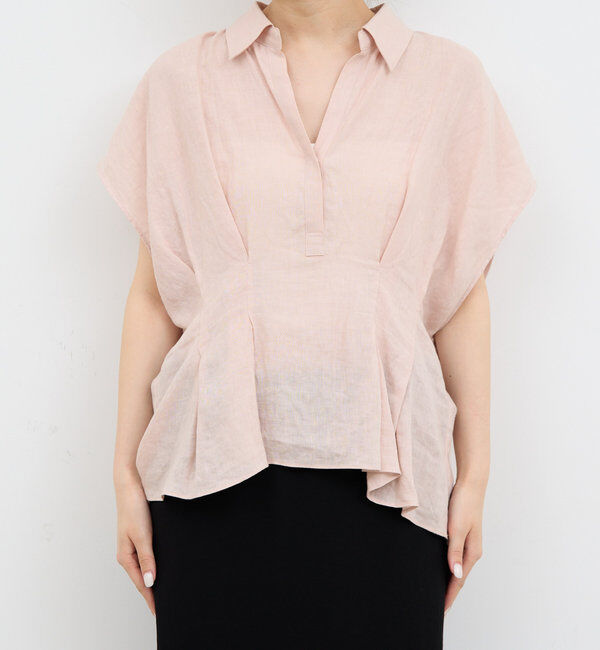  「【大人気ブラウスがリバイバル！】ハーフスリーブウエストシェイプシャツ」|シャツ・ブラウス|