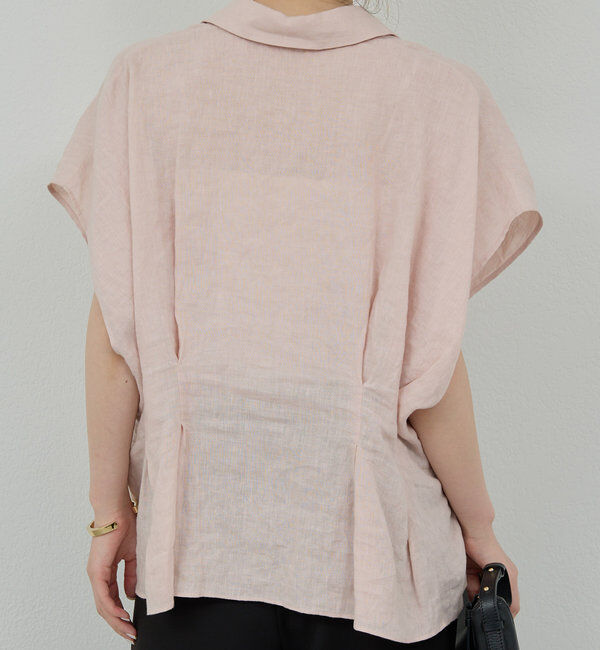  「【大人気ブラウスがリバイバル！】ハーフスリーブウエストシェイプシャツ」|シャツ・ブラウス|