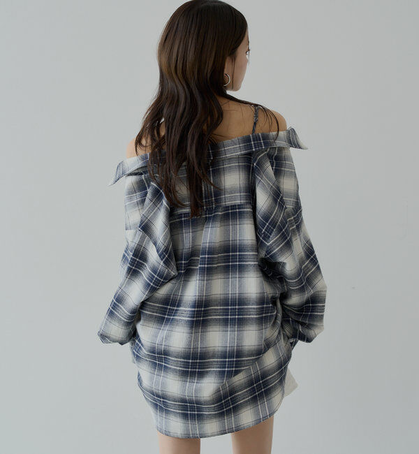  「【WEB限定6色展開】2WAYオーバーチェックシャツ」|シャツ・ブラウス|