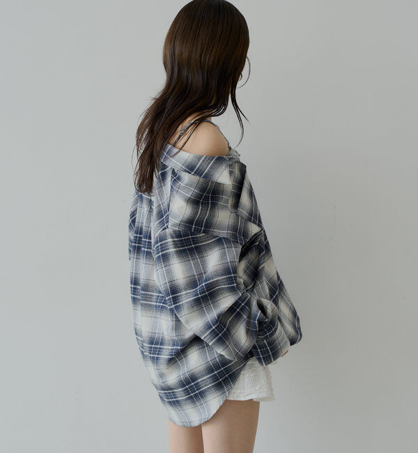  「【WEB限定6色展開】2WAYオーバーチェックシャツ」|シャツ・ブラウス|