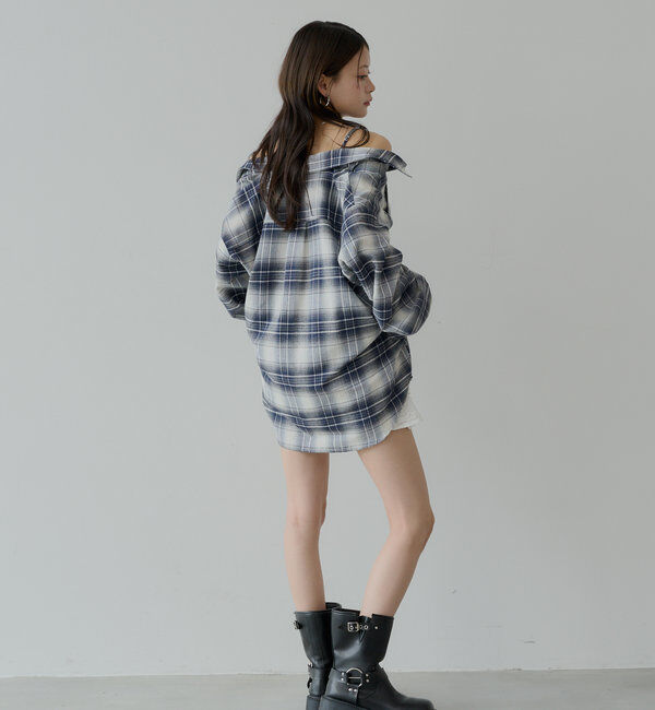  「【WEB限定6色展開】2WAYオーバーチェックシャツ」|シャツ・ブラウス|
