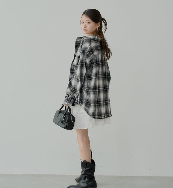  「【WEB限定6色展開】2WAYオーバーチェックシャツ」|シャツ・ブラウス|