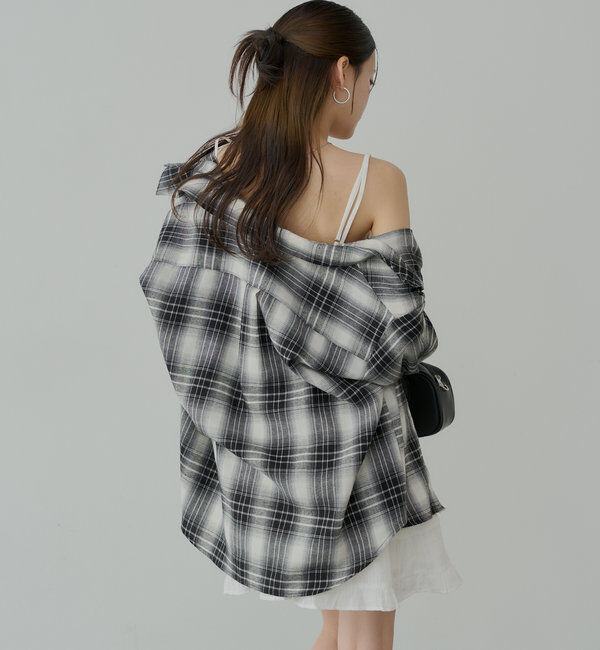  「【WEB限定6色展開】2WAYオーバーチェックシャツ」|シャツ・ブラウス|