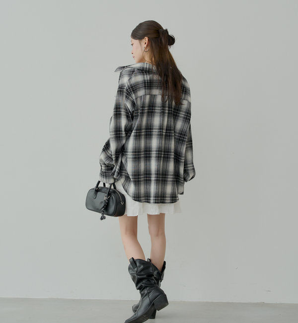  「【WEB限定6色展開】2WAYオーバーチェックシャツ」|シャツ・ブラウス|