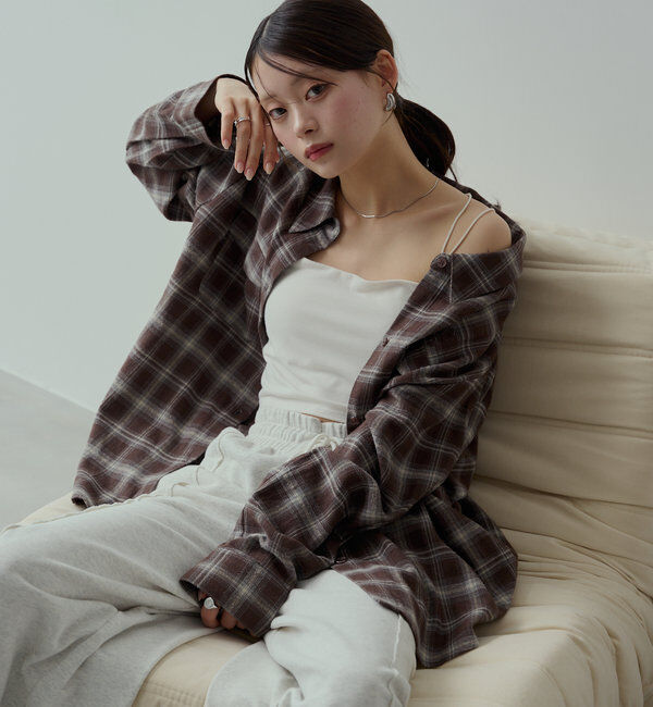  「【WEB限定6色展開】2WAYオーバーチェックシャツ」|シャツ・ブラウス|
