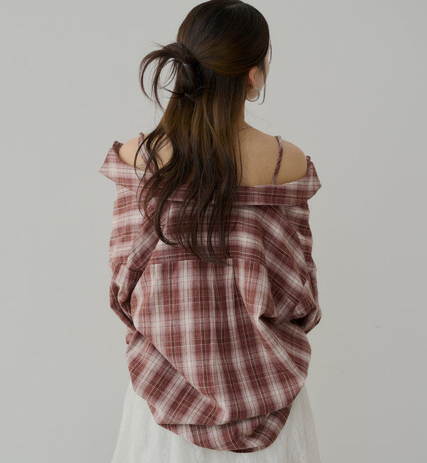  「【WEB限定6色展開】2WAYオーバーチェックシャツ」|シャツ・ブラウス|