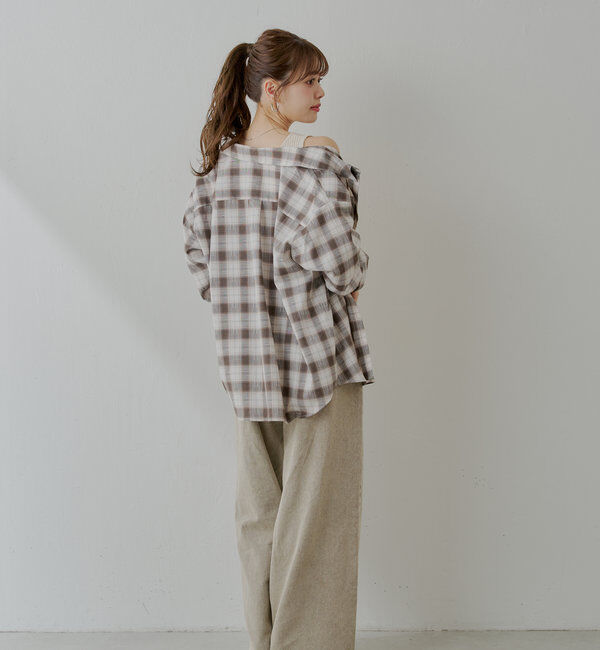  「【WEB限定6色展開】2WAYオーバーチェックシャツ」|シャツ・ブラウス|