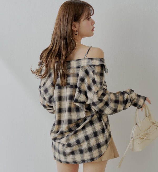  「【WEB限定6色展開】2WAYオーバーチェックシャツ」|シャツ・ブラウス|