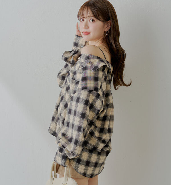  「【WEB限定6色展開】2WAYオーバーチェックシャツ」|シャツ・ブラウス|