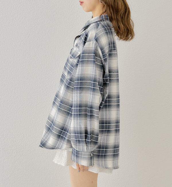  「【WEB限定6色展開】2WAYオーバーチェックシャツ」|シャツ・ブラウス|