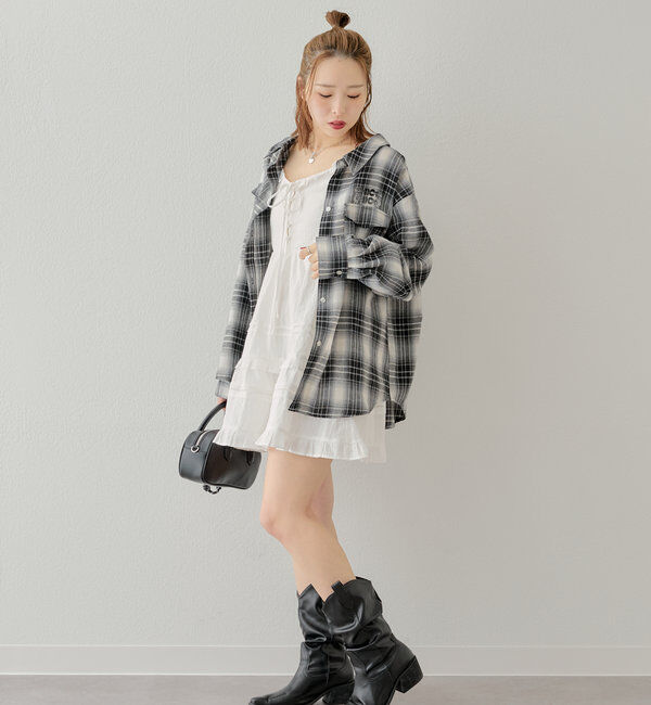  「【WEB限定6色展開】2WAYオーバーチェックシャツ」|シャツ・ブラウス|